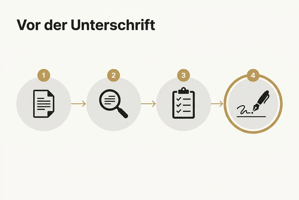 Prozessablauf zur Prüfung eines Verlagsangebots vor der Unterschrift