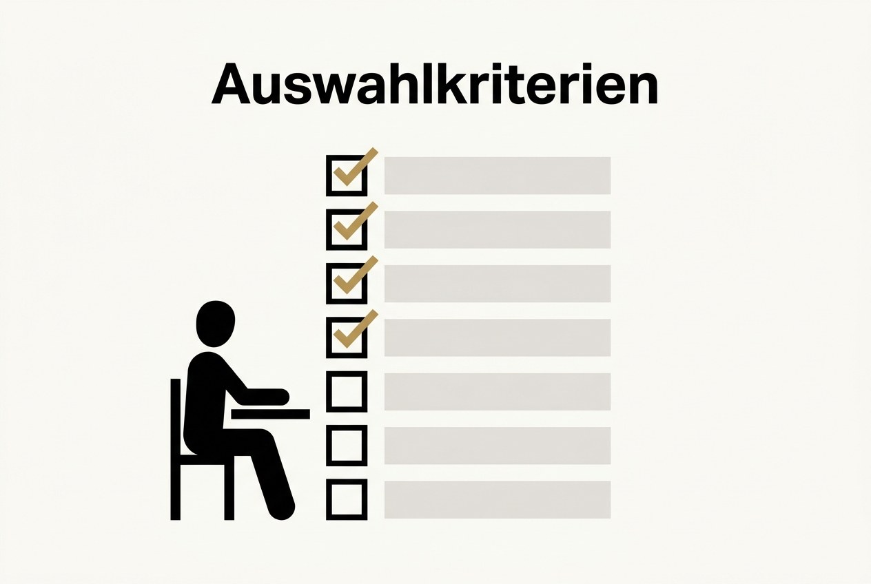 Unternehmer prüft die Auswahlkriterien für einen professionellen Ghostwriter an einer Checkliste