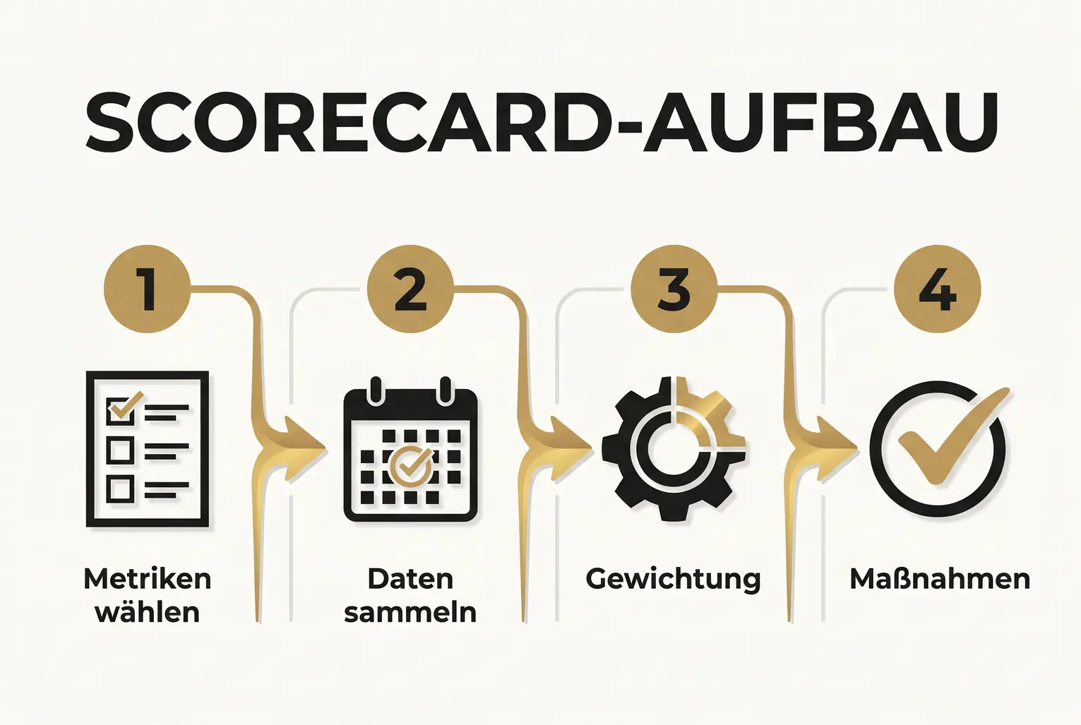 Schritt-für-Schritt-Prozess zur Erstellung einer Scorecard: Von Auswahl der Metriken über Datensammlung bis zur Gewichtung und Maßnahmenableitung für Unternehmer.